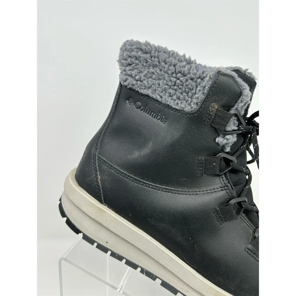 Columbia Moritza Snow Boots Black Gray Waterproof Insulated Lace Up Size 8